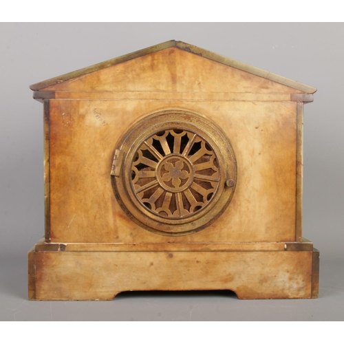 20 - An early 20th century German green onyx mantel clock by HAC (Hamburg American Clock Company), of arc... 