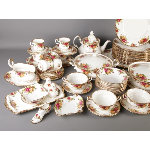 23 - A very large quantity of Royal Albert Old Country Roses dinnerwares. Containing three lidded tureens... 