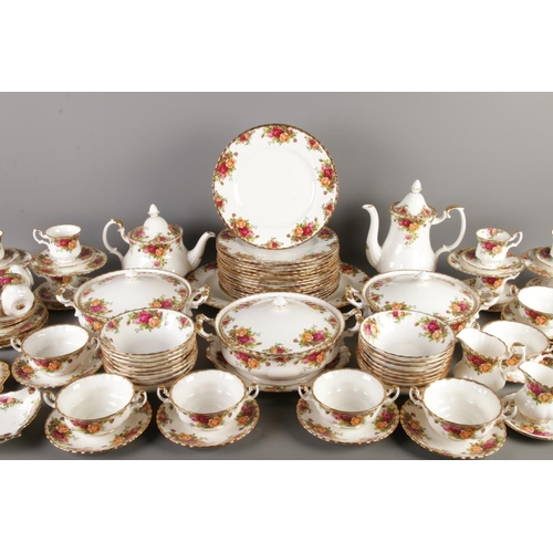 23 - A very large quantity of Royal Albert Old Country Roses dinnerwares. Containing three lidded tureens... 