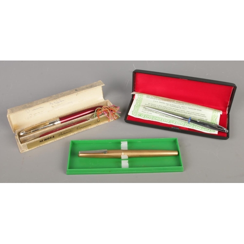 44 - A group of collectables, including a wristwatch collection, three boxed vintage pens and assorted go... 