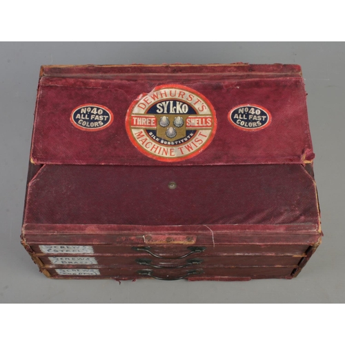 A vintage Dewhurst's Sylko card display box with three shelves, for ...