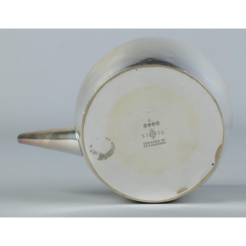 123 - Christopher Dresser for Hukin & Heath, a Victorian silver plated batchelor's spirit kettle on stand.... 