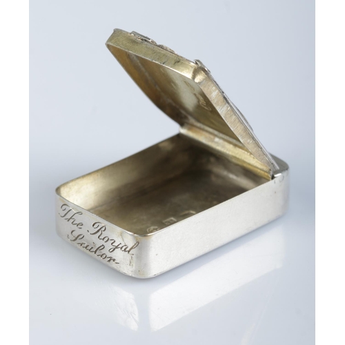 162 - A George III silver pill box 'The Royal Sailor'. Assay marks for Birmingham by Samuel Pemberton.