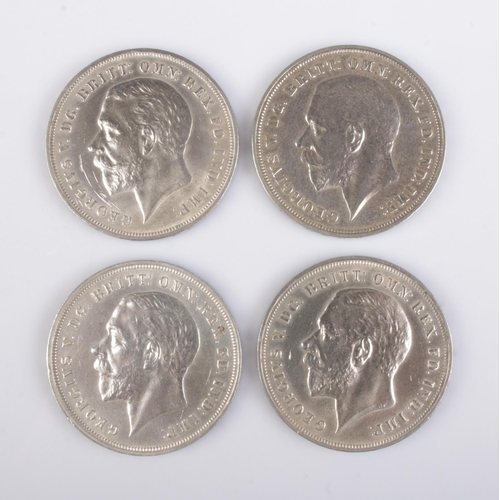 167 - Four George V silver jubilee 'Rocking Horse' crowns, 1935.