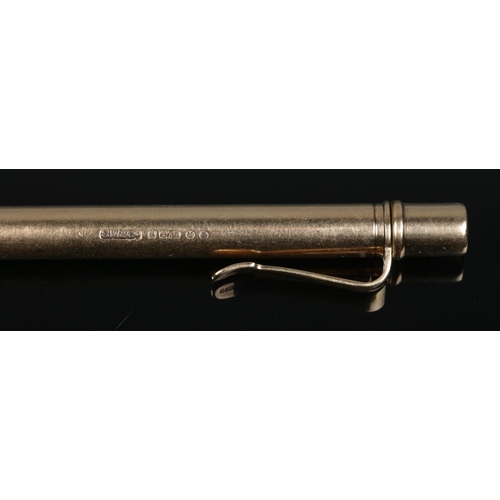 171 - A 9ct gold Mordan Everpoint propelling pencil by Sampson & Mordan. Length 11cm. Gross weight 19.5g.