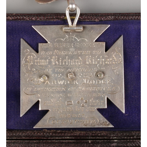 173 - A Victorian silver Royal Antediluvian Order of the Buffaloes (RAOB) Order of Merit, presented to Sir... 