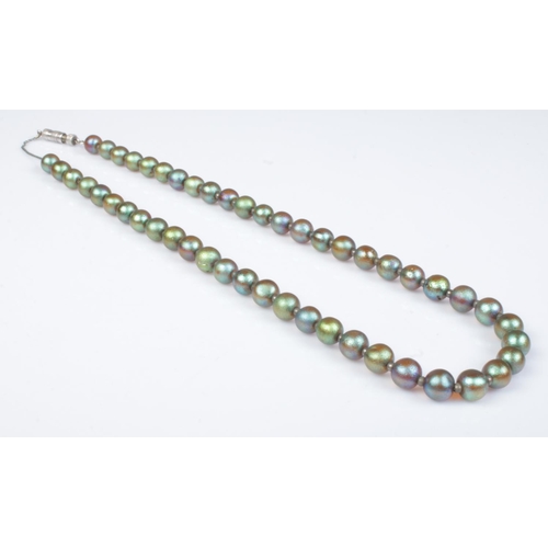 174 - An Art Deco WMF Myra Krystal iridescent bead necklace. Unclasped length 18 inches.