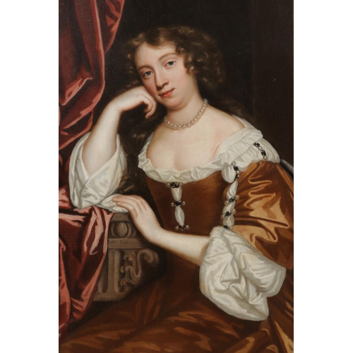 226 - Circle of Sir Peter Lely (1618-1680), a large gilt framed oil on canvas, portrait of a lady, said to... 