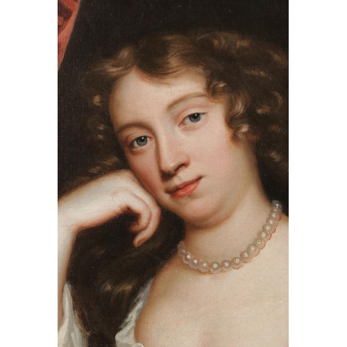 226 - Circle of Sir Peter Lely (1618-1680), a large gilt framed oil on canvas, portrait of a lady, said to... 
