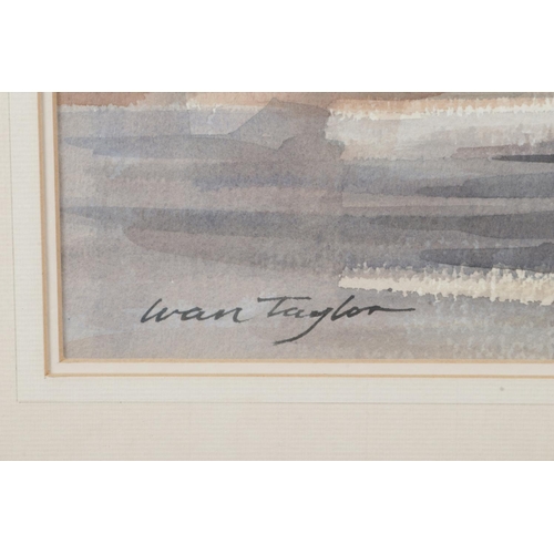 231 - Ivan Taylor (1946-), a framed watercolour, landscape scene depicting Lincoln Cathedral. 33cm x 47cm.