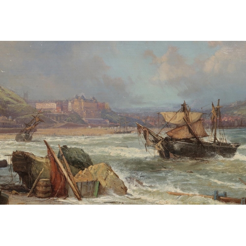 235 - Edward Henry Holder (1847-1922), a large gilt framed oil on canvas, coastal landscape, Scarborough, ... 