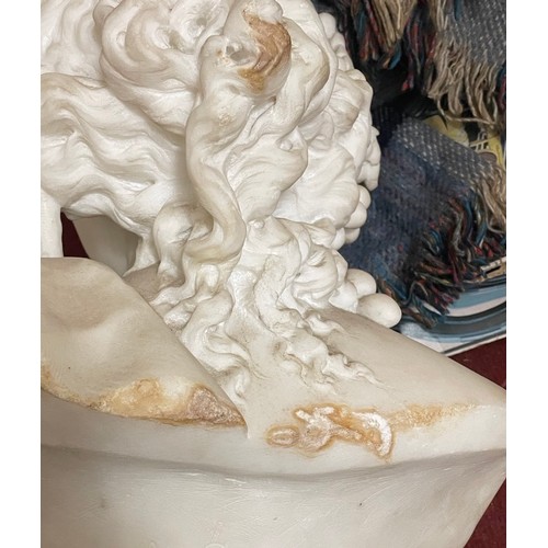 141 - Albert-Ernest Carrier-Belleuse (French, 1824-1887), a carved white marble bust of a bacchante, with ... 
