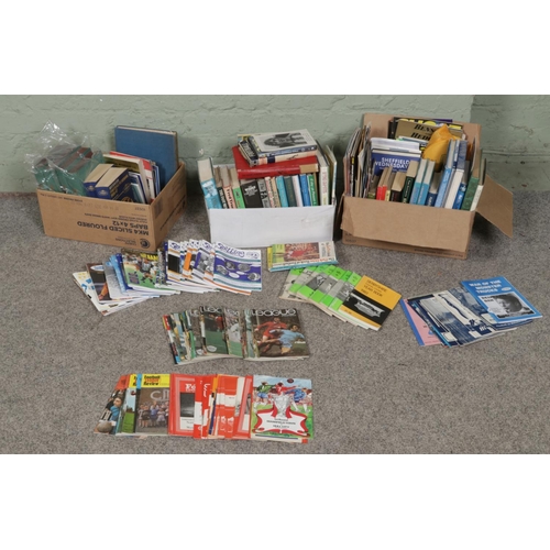 A collection of Sports books and magazines to include Association ...