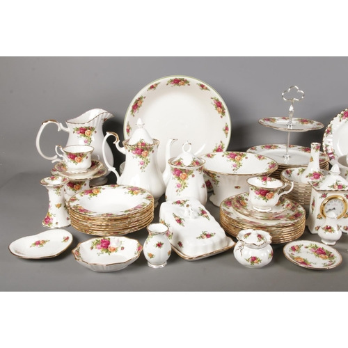 63 - An extremely large collection of Royal Albert Old Country Roses dinnerwares, to include cake stand, ... 