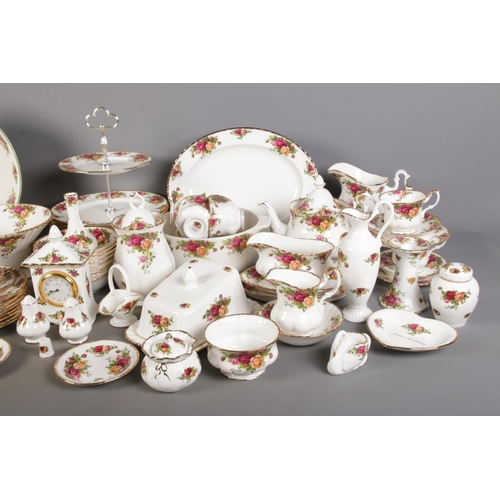 63 - An extremely large collection of Royal Albert Old Country Roses dinnerwares, to include cake stand, ... 