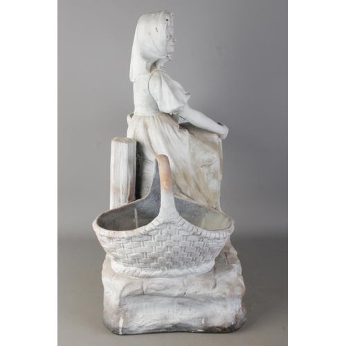5 - An Austrian 'Aug Ollo' painted terracotta figural statue; Auguste Ollo- Once possibly a table lamp s... 