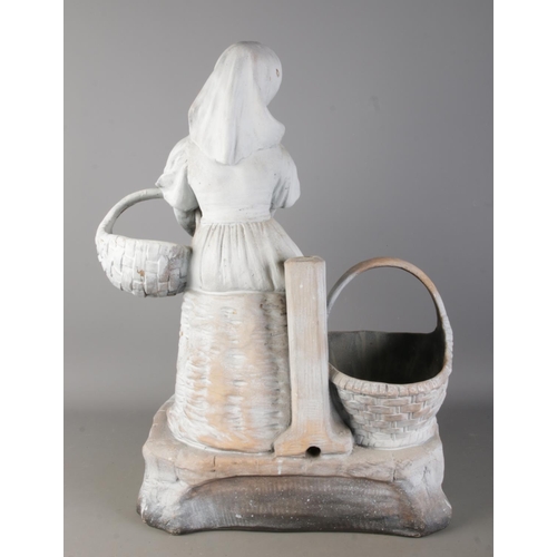 5 - An Austrian 'Aug Ollo' painted terracotta figural statue; Auguste Ollo- Once possibly a table lamp s... 