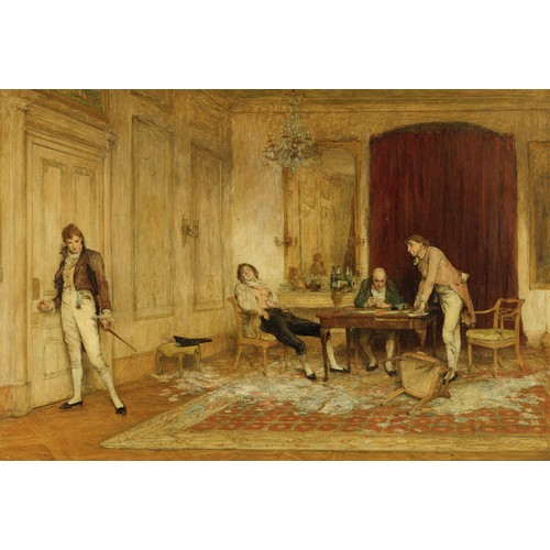 A pair of George III fruitwood arm chairs. With trellis backs and ...