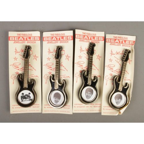 106 - A set of The Fabulous Beatles jewellery guitar brooches by Invicta Plastics Ltd.