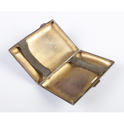 467 - An Edwardian silver cigarette case, with scrolled engraving and 'BW' cartouche to the centre. Assaye... 