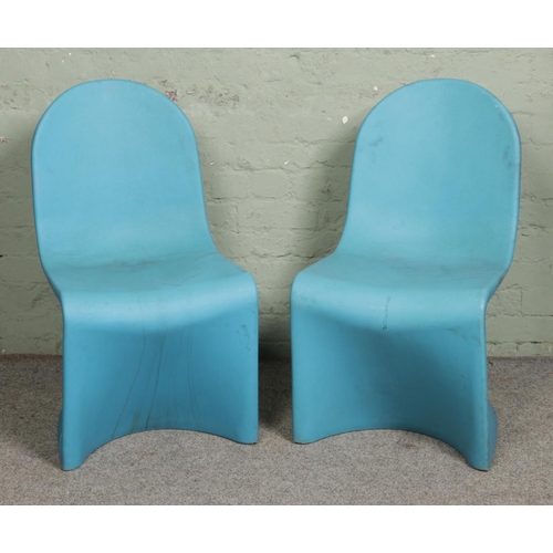 546 - A pair of Ryno weighted dining chairs from Pineapple furniture in the Epic Blue colour.