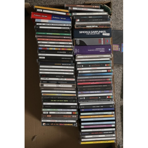 147 - A box of assorted CD's of mainly pop and rock to include The Beatles, Madonna, Linkin Park, U2, Yes,... 