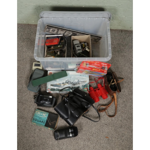 162 - A box of assorted collectables including playworn diecast vehicles Matchbox, Burago etc, vintage num... 