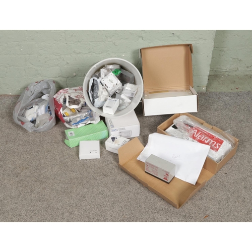 164 - A collection of electrical related equipment/items to include plug sockets, coak sockets, dimmer swi... 
