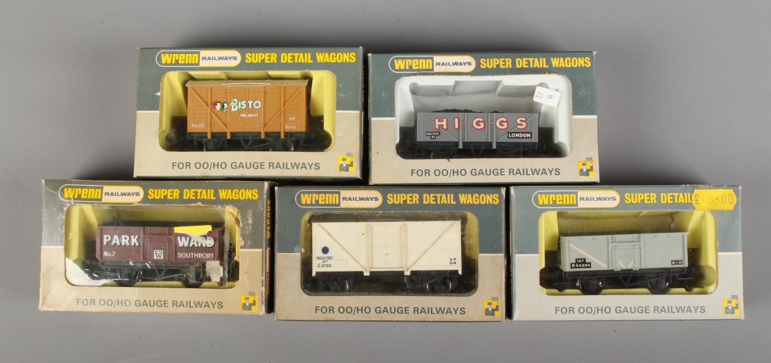 Five Boxed Wrenn railways super detail wagons including Bisto and Higgs ...