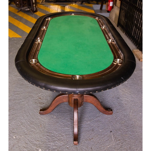 138 - QUALITY 10 PLACE POKER CARD TABLE ON 2 TRIPODS