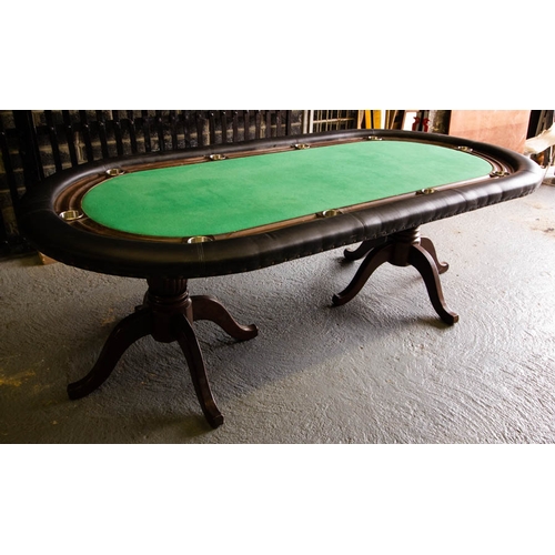 138 - QUALITY 10 PLACE POKER CARD TABLE ON 2 TRIPODS