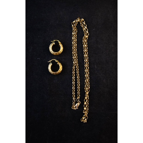 416 - 9K CHAIN + PAIR OF EARRINGS 12G