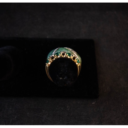 419 - 2X 9K EMERALD + JADE RINGS 6G