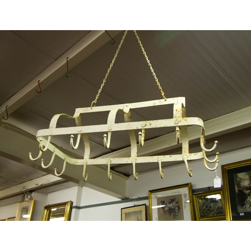 516 - PAINTED HANGING POT RACK