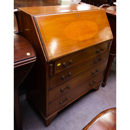 540 - INLAID SLOPE FRONT BUREAU

95cm high, 41cm deep, 80cm wide