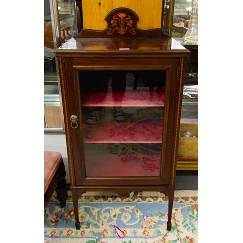 548 - INLAID MAHOG SINGLE DOOR CABINET