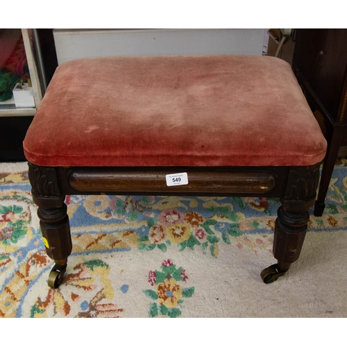 549 - WILLIAM IV MAHOGANY STOOL