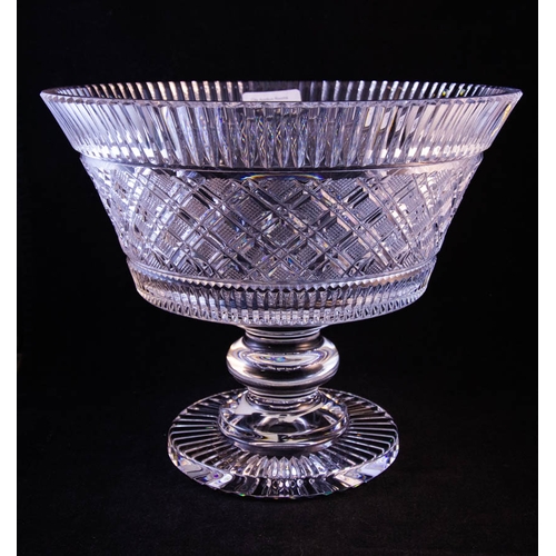 76 - WATERFORD CRYSTAL HIST. GEORGIAN STRAWBERRY CUT FOOTED BOWL  9 1/2