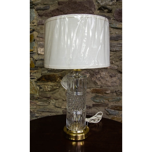 93 - WATERFORD CRYSTAL AVERY ACCENT LAMP AND SHADE. TOTAL 25