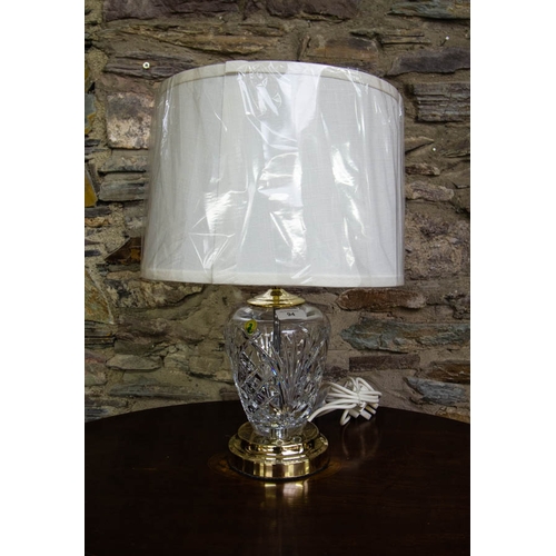 94 - WATERFORD CRYSTAL LAMP & SHADE . 18