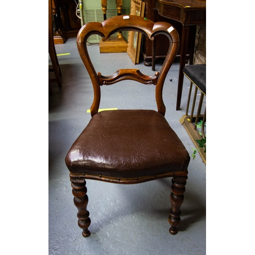 483 - 6 VICTORIAN BALLOON BACK DINING CHAIRS AF