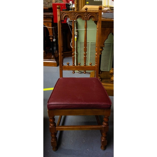 486 - 6 OAK RAIL BACK DINING CHAIRS AF