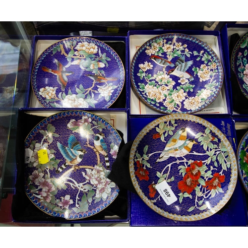 498 - SET OF 8 COLLECTORS CLOISONNE PLATES