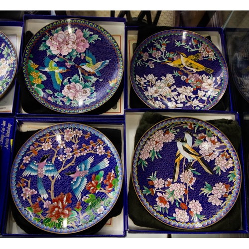 498 - SET OF 8 COLLECTORS CLOISONNE PLATES