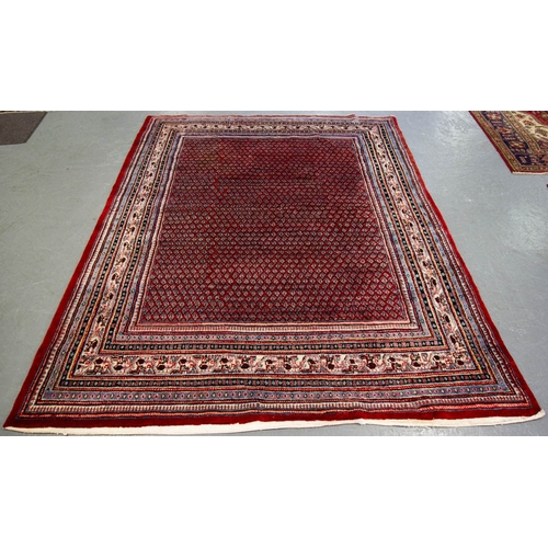 508 - RED GROUND PERSIAN SOUROUK RUG 288 X 208CM