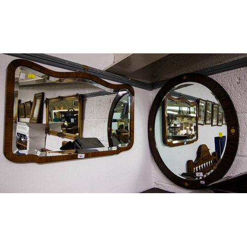 86 - 2 TIMBER FRAMED BEVELLED MIRRORS