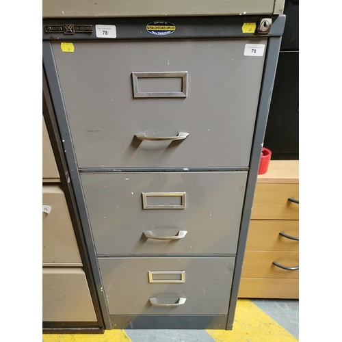 78 - 3 DRAWER PARSONS FILING CABINET