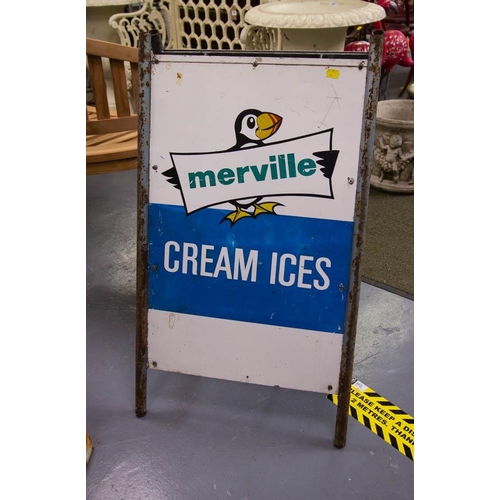 160 - MERVILLE CREAM ICES. - DOUBLE A SIGN