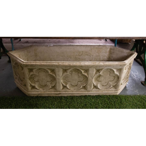 273 - PAIR OF LONG GOTHIC STYLE PLANTERS 90 X 32CM