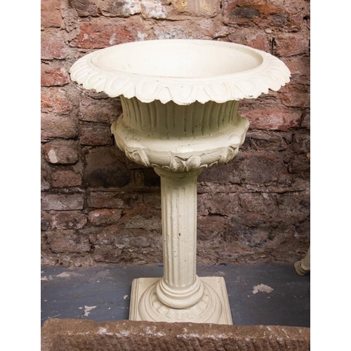 341 - PAIR OF CAST IRON COLUMN PLANTERS 49W X 82H CM